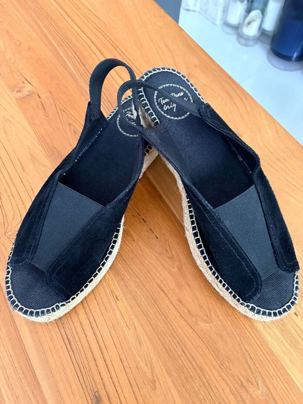 Toni Pons Black Suede Slingback Espadrille Summer Sandals Size 38/Ladies 7.5